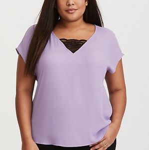 Torrid Georgette Lace Inset Blouse